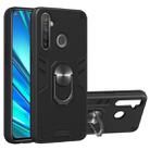 For OPPO Realme 5 Pro 2 in 1 Armour Series PC + TPU Protective Case with Ring Holder(Black) - 1