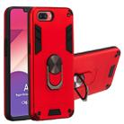 For OPPO A3s & A5 & Realme C1 2 in 1 Armour Series PC + TPU Protective Case with Ring Holder(Red) - 1