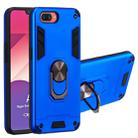 For OPPO A3s & A5 & Realme C1 2 in 1 Armour Series PC + TPU Protective Case with Ring Holder(Dark Blue) - 1