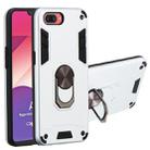 For OPPO A3s & A5 & Realme C1 2 in 1 Armour Series PC + TPU Protective Case with Ring Holder(Silver) - 1