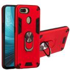 For OPPO A5s & A7 2 in 1 Armour Series PC + TPU Protective Case with Ring Holder(Red) - 1