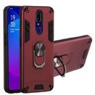 For OPPO F11 & A9 2 in 1 Armour Series PC + TPU Protective Case with Ring Holder(Wine Red) - 1