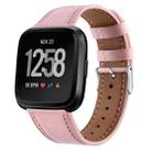 For Fitbit Versa 2 / Fitbit Versa / Fitbit Versa Lite Leather Watch Band with Round Tail Buckle(Pink) - 1