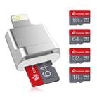 MicroDrive 8pin To TF Card Adapter Mini iPhone & iPad TF Card Reader, Capacity:32GB(Silver) - 2