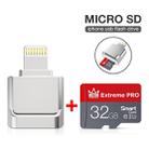 MicroDrive 8pin To TF Card Adapter Mini iPhone & iPad TF Card Reader, Capacity:128GB(Silver) - 6