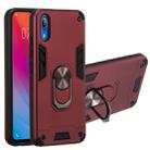 For vivo Y91c/Y93/Y91i/Y90(Indian Version) 2 in 1 Armour Series PC + TPU Protective Case with Ring Holder(Wine Red) - 1