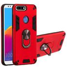 For Huawei Honor 7C / Enjoy 8 2 in 1 Armour Series PC + TPU Protective Case with Ring Holder(Red) - 1