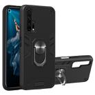 For Huawei Honor 20 / nova 5T 2 in 1 Armour Series PC + TPU Protective Case with Ring Holder(Black) - 1