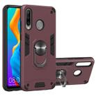 For Huawei P30 Lite / nova 4e 2 in 1 Armour Series PC + TPU Protective Case with Ring Holder(Wine Red) - 1
