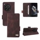 For OnePlus 12 Magnetic Clasp Leather Phone Case(Brown) - 1