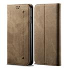 For Huawei Nova 7 SE / P40 Lite 5G Denim Texture Casual Style Horizontal Flip Leather Case with Holder & Card Slots & Wallet(Khaki) - 1