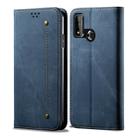 For Huawei P Smart(2020) Denim Texture Casual Style Horizontal Flip Leather Case with Holder & Card Slots & Wallet(Blue) - 1