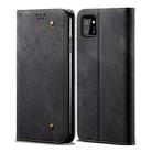 For Huawei Y5P Denim Texture Casual Style Horizontal Flip Leather Case with Holder & Card Slots & Wallet(Black) - 1