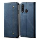 For Huawei Y6P Denim Texture Casual Style Horizontal Flip Leather Case with Holder & Card Slots & Wallet(Blue) - 1