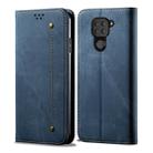 For Xiaomi Redmi Note 9 Denim Texture Casual Style Horizontal Flip Leather Case with Holder & Card Slots & Wallet(Blue) - 1