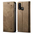 For Vivo Y50 Denim Texture Casual Style Horizontal Flip Leather Case with Holder & Card Slots & Wallet(Khaki) - 1