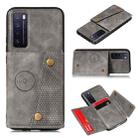 For Huawei Honor 30 Pro Double Buckle PU + TPU Shockproof Magnetic Protective Case with Card Slot(Grey) - 1