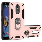 For LG K40 2 in 1 Armour Series PC + TPU Protective Case with Ring Holder(Rose Gold) - 1