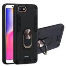 For Xiaomi Redmi 6A (Nonporous) 2 in 1 Armour Series PC + TPU Protective Case with Ring Holder(Black) - 1