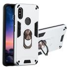 For Xiaomi Redmi Note 6 / Note 6 Pro 2 in 1 Armour Series PC + TPU Protective Case with Ring Holder(Silver) - 1