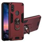 For Xiaomi Redmi Note 6 / Note 6 Pro 2 in 1 Armour Series PC + TPU Protective Case with Ring Holder(Wine Red) - 1