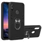 For Xiaomi Rdemi 6 Pro / Mi A2 Lite 2 in 1 Armour Series PC + TPU Protective Case with Ring Holder(Black) - 1
