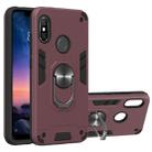 For Xiaomi Rdemi 6 Pro / Mi A2 Lite 2 in 1 Armour Series PC + TPU Protective Case with Ring Holder(Wine Red) - 1