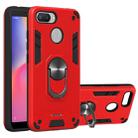 For Xiaomi Redmi 6 (Perforated) 2 in 1 Armour Series PC + TPU Protective Case with Ring Holder(Red) - 1