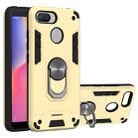 For Xiaomi Redmi 6 (Perforated) 2 in 1 Armour Series PC + TPU Protective Case with Ring Holder(Gold) - 1