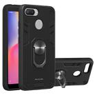 For Xiaomi Redmi 6 (Perforated) 2 in 1 Armour Series PC + TPU Protective Case with Ring Holder(Black) - 1