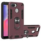 For Xiaomi Redmi 6 (Perforated) 2 in 1 Armour Series PC + TPU Protective Case with Ring Holder(Wine Red) - 1