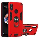 For Xiaomi Rdemi Note 5 Pro / Note 5 2 in 1 Armour Series PC + TPU Protective Case with Ring Holder(Red) - 1