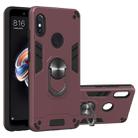 For Xiaomi Rdemi Note 5 Pro / Note 5 2 in 1 Armour Series PC + TPU Protective Case with Ring Holder(Wine Red) - 1