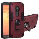 For Motorola E5 Play / E5 (US Version) 2 in 1 Armour Series PC + TPU Protective Case with Ring Holder(Wine Red) - 1