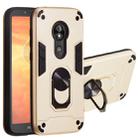 For Motorola E5 Play / E5 (US Version) 2 in 1 Armour Series PC + TPU Protective Case with Ring Holder(Gold) - 1