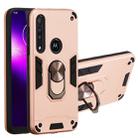 For Motorola One Macro / Moto G8 Play 2 in 1 Armour Series PC + TPU Protective Case with Ring Holder(Rose Gold) - 1