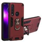 For Motorola One Macro / Moto G8 Play 2 in 1 Armour Series PC + TPU Protective Case with Ring Holder(Wine Red) - 1