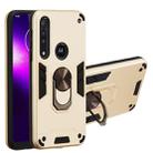 For Motorola One Macro / Moto G8 Play 2 in 1 Armour Series PC + TPU Protective Case with Ring Holder(Gold) - 1