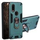 For Motorola Moto P40 2 in 1 Armour Series PC + TPU Protective Case with Ring Holder(Dark Green) - 1