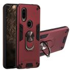 For Motorola Moto P40 2 in 1 Armour Series PC + TPU Protective Case with Ring Holder(Wine Red) - 1