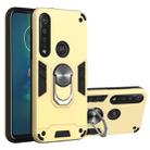 For Motorola Moto G8 Plus 2 in 1 Armour Series PC + TPU Protective Case with Ring Holder(Gold) - 1