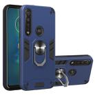 For Motorola Moto G8 Plus 2 in 1 Armour Series PC + TPU Protective Case with Ring Holder(Royal Blue) - 1