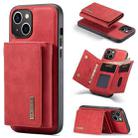 For iPhone 15 DG.MING M1 Series 3-Fold Multi Card Wallet Leather Phone Case(Red) - 1