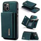 For iPhone 15 Plus DG.MING M1 Series 3-Fold Multi Card Wallet Leather Phone Case(Green) - 1
