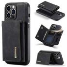 For iPhone 15 Pro DG.MING M1 Series 3-Fold Multi Card Wallet Leather Phone Case(Black) - 1