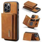 For iPhone 15 Pro DG.MING M1 Series 3-Fold Multi Card Wallet Leather Phone Case(Brown) - 1