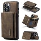 For iPhone 15 Pro DG.MING M1 Series 3-Fold Multi Card Wallet Leather Phone Case(Coffee) - 1