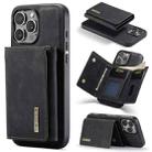 For iPhone 16 Pro Max DG.MING M1 Series 3-Fold Multi Card Wallet Leather Phone Case(Black) - 1