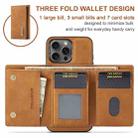 For iPhone 16 Pro Max DG.MING M1 Series 3-Fold Multi Card Wallet Leather Phone Case(Brown) - 2