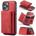 For iPhone 16 Pro DG.MING M1 Series 3-Fold Multi Card Wallet Leather Phone Case(Red) - 1